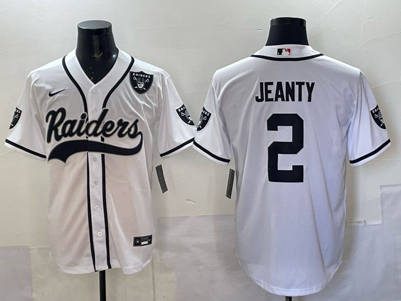 Men 2025 Oakland Raiders #2 Jeanty white 3th generation Joint Name Nike Limited NFL Jersey style 005